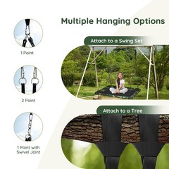 Goplus Outdoor 700lb Giant 60″ Platform Tree Swing w/ 2 Hanging Strap Camo