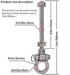 4 Heavy Duty Bearing Swing Hanger Permanent Anti-Rust (10mm) 180° Swing, 1500…