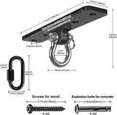 Heavy Duty Ceiling Swing Mount 900LB Hook for Hammock Yoga Rings Punch Bag