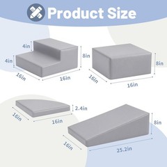 4-Piece PU Leather Baby Foam Climbing Blocks for Toddlers – Soft Play Climbin…