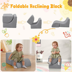Baby Climbing Blocks with Ball Pit,6Pcs Foam Climbing Toys for Toddlers 1-3 Insi