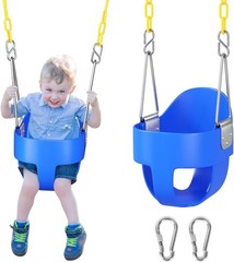 Toddler Swing Seat, Outdoor Baby Swing with Coated Chains, Heavy Duty High Ba…