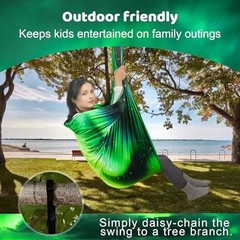 HiCamer Double Layer Sensory Swing for Kids & Adults Holds up to Aurora Green