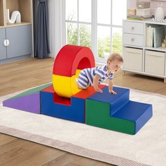 5 Pieces Foam Climbing Toys, Colorful PU Leather Climbing Blocks for Toddlers