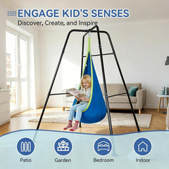 Heavy Duty Sensory Swing Set with Stand for Kids – Indoor/Outdoor Use