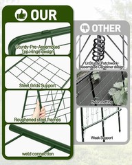 60″x16.2″ Heavy Duty Steel A-Frame Garden Trellis for Climbing Plants – Ru