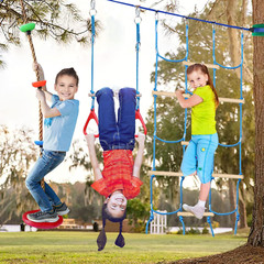 Kids Ninja Obstacle Course – 10 Durable Challenges & 60′ Slackline Set