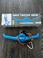 Ninja-Twister Swing Spins Set: Slackline Attachment 360° Handle Blue Playground