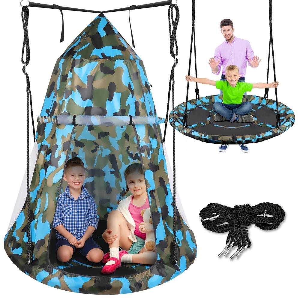 Serenelife Children’s Tree Swing Tent – Indoor/Outdoor-Hanging Rope Swing