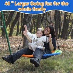 Saucer Tree Swing Seat for Kids 40 Inch Outdoor Round Tree Swing for Children…