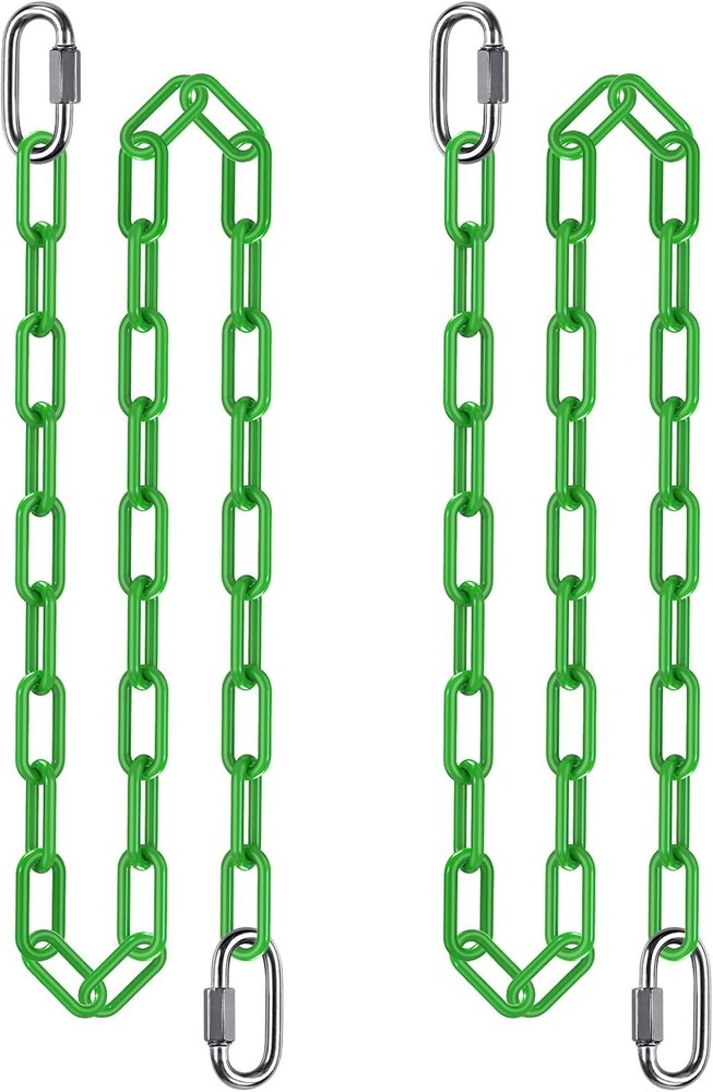2Pcs 80″ Coated Swing Chain W/ Carabiners 1000 LBs Capacity Heavy Duty Hanging