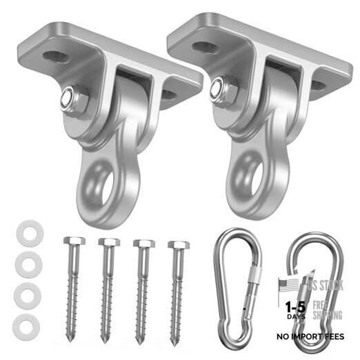 Heavy Duty Swing Hangers Hardware Included-Corrosion Resistant 2 Pack Silver