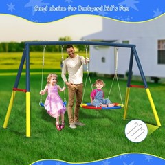 Color Swing Set for Backyard,Swing Heavy Duty 440lbs Metal Outdoor Swing Stand