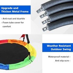 40 Inch Saucer Tree Swing for Kids Adults – 900Lb Weight Capacity, Rainbowcolor