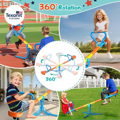 Seesaw -Teeter Totter for Kids Ages 3-8 -Toddler Seesaw with 360° Swivel-Sit and