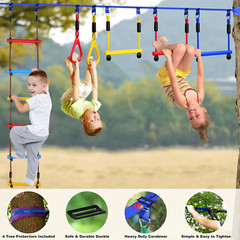 Ninja Warrior Obstacle Course for Kids – 13 Accessories, 600Lbs Capacity