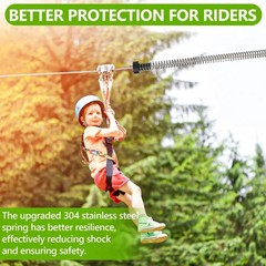 Stopper Kids Backyard Zip Line Spring Stop Brake Kit System 5.3ft