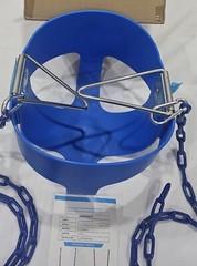 High Back Full Bucket Toddler Swing Seat with 60″ Heavy Duty Plastic Coated Chai