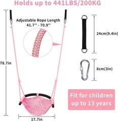 Tree Swing for Kids, Adjustable Toddler Rope Swing Seat with Snap Hooks and S…
