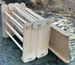 HappyMoon Montessori Climber Set w/ Rock Wall Ramp & Platforms ~ Pikler Triangle