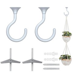 2 Sets Large Swag Ceiling Hooks 2.4 inch Heavy Duty Metal Ceiling Hooks for H…