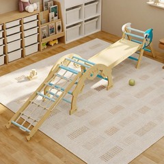 Triangle Wooden Climbing Frame Built As 4-in-1 Indoor Toddler Climbing Set, Jung