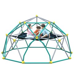 13ft Kids Climbing Dome, Metal Geometric Climber w/ Hammock, UV & Rust Resistant