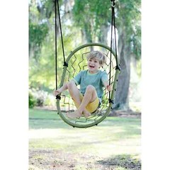 Adjustable Reclining Indoor Outdoor Rocking Swing Holds 400 Lbs Green 4 + Years