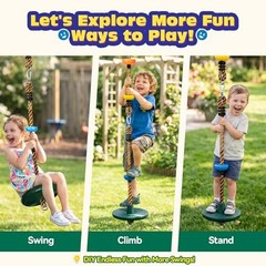 Connectable Tree Swing Combo for Kids Muticolor Connectable Swing (2 Pack)