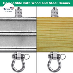 Heavy Duty Bearing Swing Hangers, 6 Pack Stainless Steel Swing Set Hooks for Woo