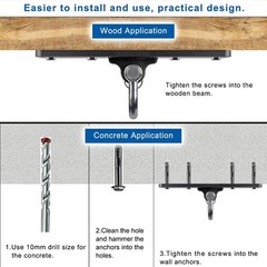Dolibest Ceiling Mount Swing Hanger Heavy Duty Swing Set Hook for Porch Swing…
