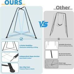 Sensory Pod Swing with Stand Frame X-Shaped Hammock Chair Set Indoor Outdoor 33