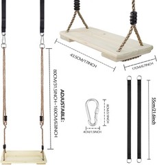 Outdoor Swing, Swing Set for Backyard, Adjustable Nylon Rope with Hanging Tre…