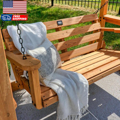 Backyard Discovery Callahan 8′ x 5′ Cedar Wood Outdoor Patio Pergola Swing Bench