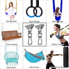Swing Hangers Stainless Steel Swing Hooks Swivel Swing Mount Hardware w/Carab…