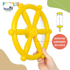 Kids Playground Pirate Ship Steering Wheel – Yellow Jungle Gym Toy for Swing Set