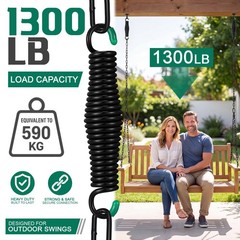 Heavy Duty Porch Swing Hanging Kit with Springs, 1500 Lbs Capacity, up to 7.1…