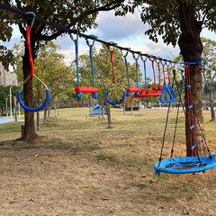 65 FT Ninja Warrior Obstacle Course Swing Set for Kids with 12 Obstacles,Outdoor