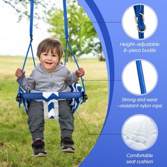 Toddler Swing – Comfy Baby Outdoor Indoor, Kids Seat for Blue