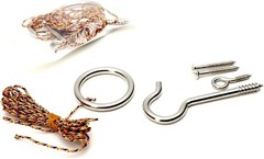 Hook and Ring Swing DIY Kit Heavy-Duty Hardware and String Ring Toss Game Ind…