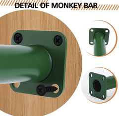 16.5″ Outdoor Monkey Bars for Backyard – Set of 12,Green Metal Outdoor/Indoor Mo