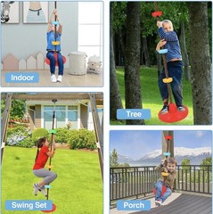 REDCAMP Climbing Rope Disc Tree Swing Heavy Duty Kids Adults w/ Straps Hooks