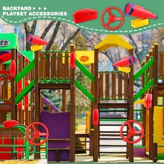 Playground Accessories Swingset Steering Wheel Plastic Telescope Telephone Sw…
