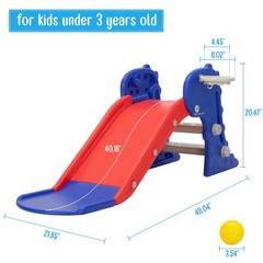 Nyeekoy 3 in 1 Toddler Slide, Kids Slide Climber 48”L*21.75”W*20.5”H, Blue
