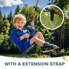 Kids Outdoor Climbing Rope Swing with Platforms & Seat, Includes Strap & Cara…