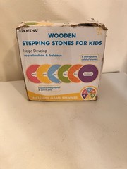 Wooden Stepping Stones for Kids, 6Pcs Non-Slip Toddler Balance Indoor & Outdoor