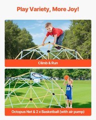 VEVOR Climbing Dome 10FT Geometric Dome Climber 1000LBS Loading Kids Jungle Gym