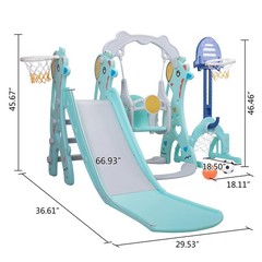 5 in 1 Toddler Slide and Swing Set,Kids Climber Set for Toddlers Green