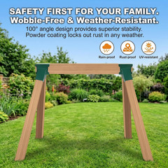 A-Frame Swing Set Bracket Kit, 2-Piece Wood Swing Hardware for Outdoor Playgroun