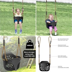 Heavy-Duty High Back Full Bucket Toddler Swing Seat with Locking Carabiners a…